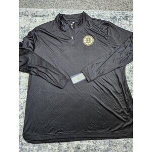 Boston Bruins Fanatics 1/4 Quarter Zip Pullover Top Black NEW Mens Large NWT